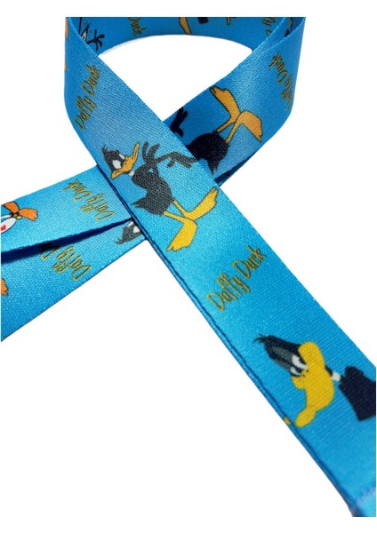 Daffy Duck Kart Askı Ipi; Yaka Askı Ipi, Boyun Askı, Telefon Askı Aparatı, Sarı Yatay Kartlık