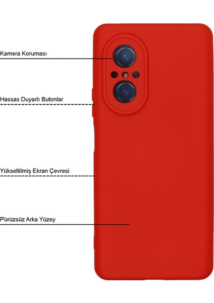 Caseworld Huawei Nova 9 Se Kapak Içi Kadife Kamera Korumalı Lansman Silikon Kılıf - Siyah