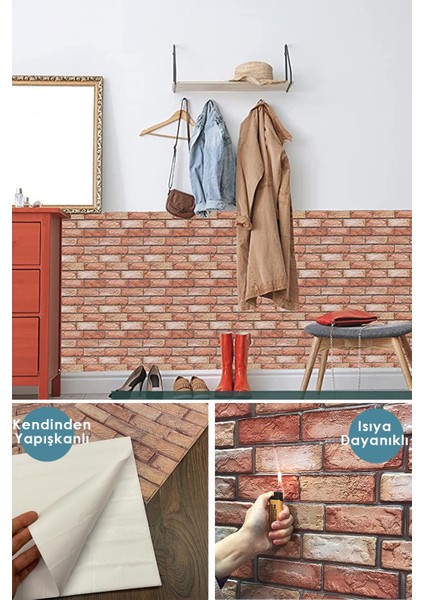 30 x 30 cm 3D Kendinden Yapışkanlı Duvar Kağıdı Kaplama Su Geçirmez Dekorasyon Mutfak Banyo