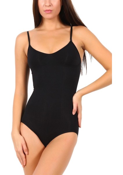 Ip Askılı Sıkılaştırıcı Çıtçıtlı Kadın Zıbın Korse Siyah