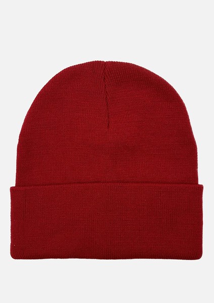 Basic Katlanır Style Fitilli Tarz Bere Kadın Kırmızı
