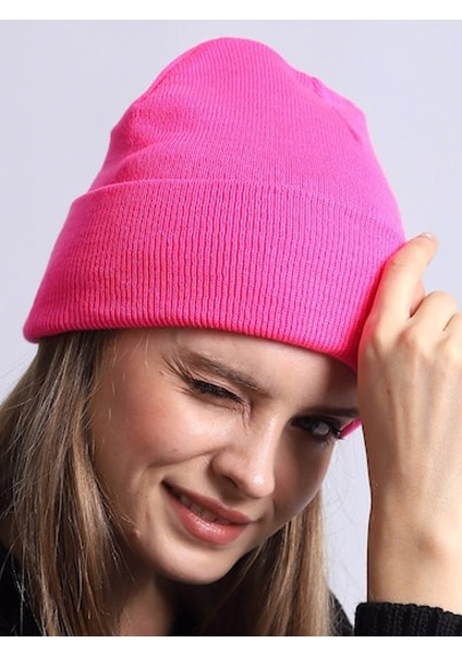 Basic Katlanır Style Fitilli Tarz Bere Erkek Pembe
