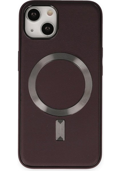 iPhone 13 Uyumlu Coco Deri Magneticsafe Silikon Telefon Kılıfı