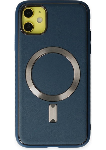 iPhone 12 Uyumlu Coco Deri Magneticsafe Silikon Telefon Kılıfı