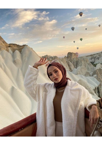 Tesettür Penye Şal Modeli -Acı Kahverengi