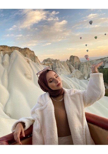 Tesettür Penye Şal Modeli -Acı Kahverengi fiyatları