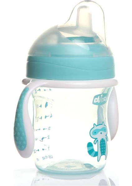 ® Yumuşak Uçlu Geçiş Alıştırma Bardak Suluk 4 Ay Mavi 200 ml Geçiş Bardağı 4 Ay+ Mavi 200