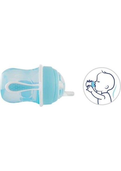 ® Yumuşak Uçlu Geçiş Alıştırma Bardak Suluk 4 Ay Mavi 200 ml Geçiş Bardağı 4 Ay+ Mavi 200