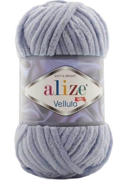 Subebek 5 Adet Velluto Kadife El Örgü Ipliği Renk:87 Koyu Gri