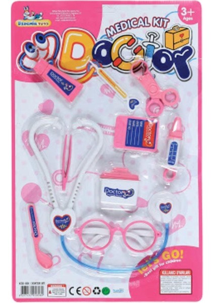 Oyuncak Doktor Seti (Pembe) 10 Parça
