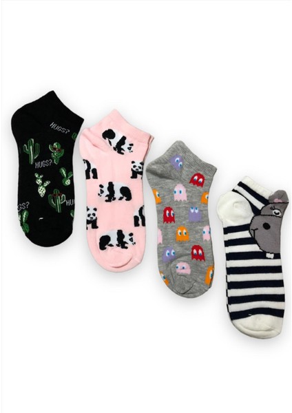 Kadın 4 Çift Kısa Patik Çorap Seti