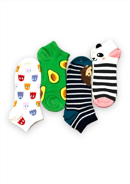 Kadın 4 Çift Kısa Patik Çorap Seti