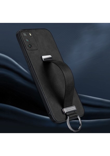 Xiaomi Poco M3 Kılıf Zebana Classic Deri Kılıf Siyah