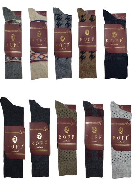 Yünlü Lambswool Koyun Kılı Kışlık Erkek Çorap Renk 10 Lu Paket 40-44 Numara