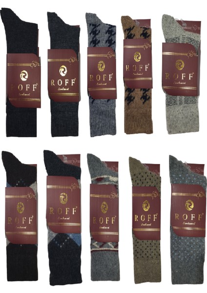 Yünlü Lambswool Koyun Kılı Kışlık Erkek Çorap Renk 10 Lu Paket 40-44 Numara