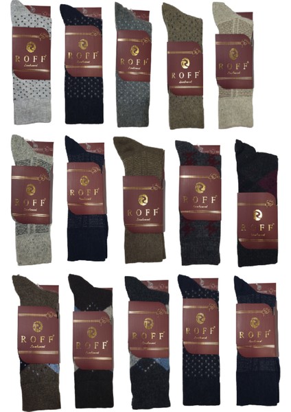 Yünlü Lambswool Koyun Kılı Kışlık Erkek Çorap Renk 10 Lu Paket 40-44 Numara