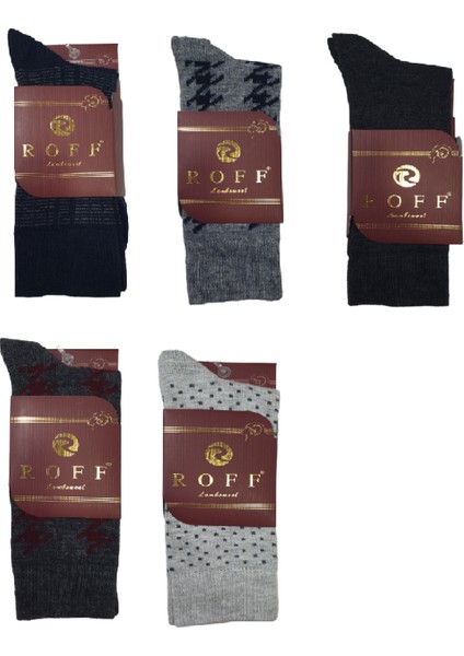 Yünlü Lambswool Koyun Kılı Kışlık Erkek Çorap Renk 5 Li Paket