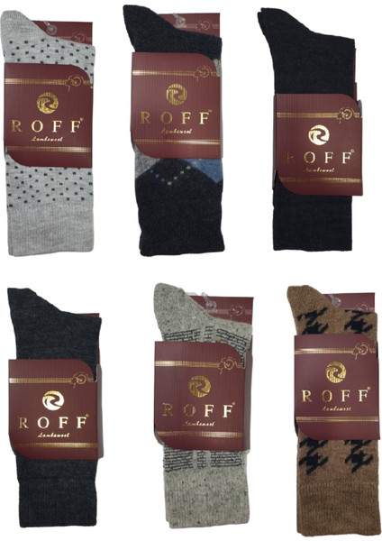 Yünlü Lambswool Koyun Kılı Kışlık Erkek Çorap Renk 6 Lı Paket