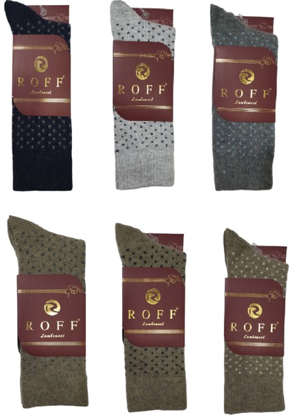 Yünlü Lambswool Koyun Kılı Kışlık Erkek Çorap Renk 6 Lı Paket