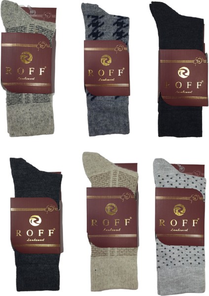 Yünlü Lambswool Koyun Kılı Kışlık Erkek Çorap Renk 6 Lı Paket