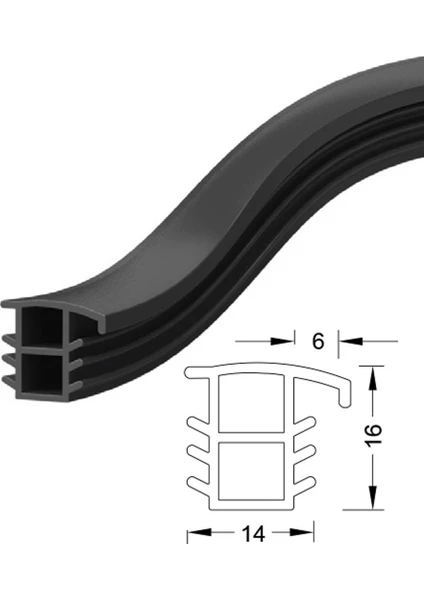 Çelik Kapı Contası 6 Metre Siyah