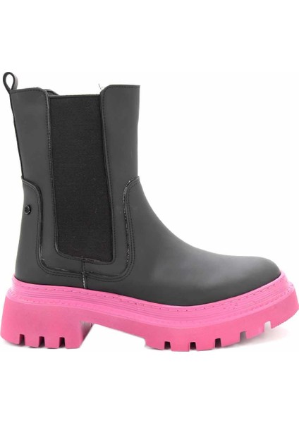 Mat Siyah Fuşya Kadın Bot & Bootie K02538111109
