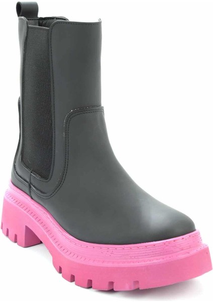 Mat Siyah Fuşya Kadın Bot & Bootie K02538111109