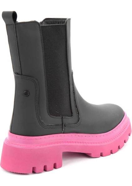 Mat Siyah Fuşya Kadın Bot & Bootie K02538111109