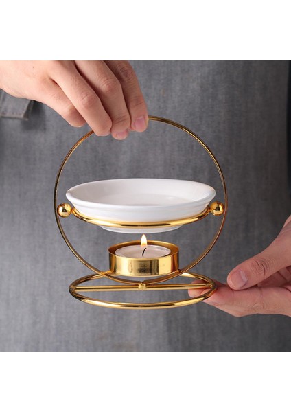 Yağ Brülör Mum Tealight Tutucu Aroma Difüzör Altın Seçeneği 5 Altın (Yurt Dışından)