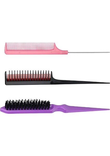 3pcs Saç Fırçası Set Kenar Slicking Pick Pick Pick Taşıma Taraklar Evde Kullanım (Yurt Dışından)