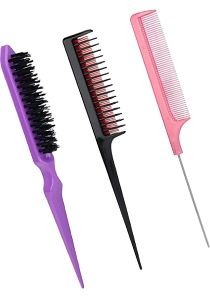 3pcs Saç Fırçası Set Kenar Slicking Pick Pick Pick Taşıma Taraklar Evde Kullanım (Yurt Dışından)
