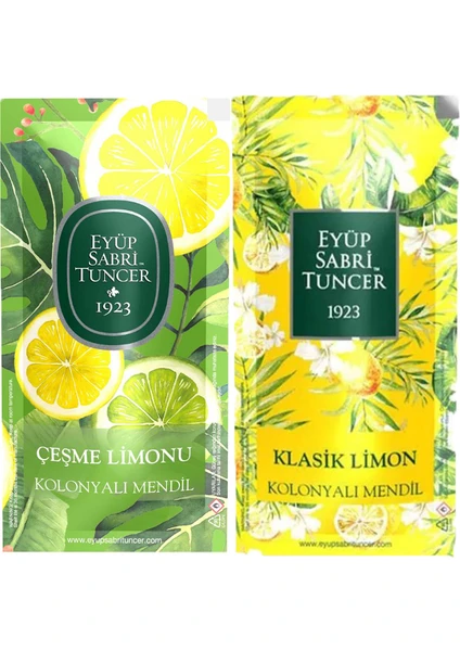 Eyüp Sabri Tuncer Klasik Limon ve Çeşme Limonu 300'LÜ Kolonyalı Mendil 2'li Set