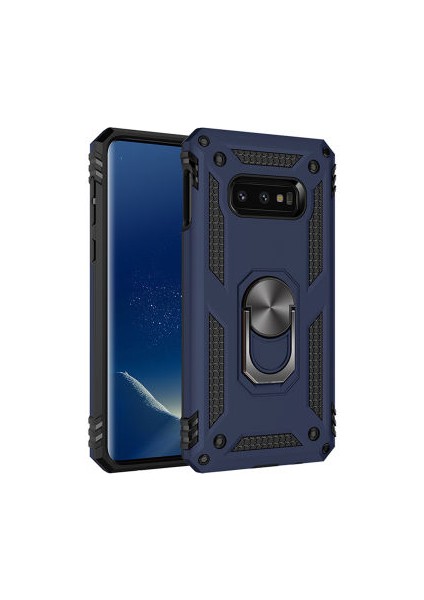 Galaxy S10E Kılıf Zore Vega Tank Sert Yüzüklü Standlı Zırh Koruma Kapak