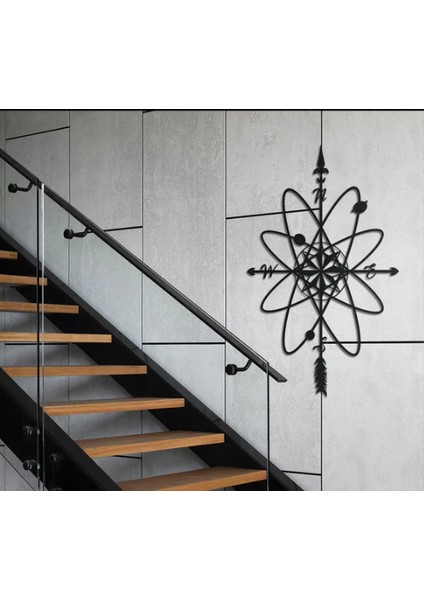 Compass Dekoratif Metal Tablo
