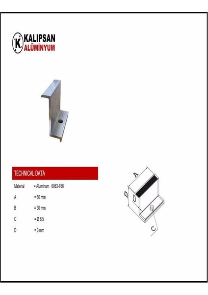 Güneş Paneli 30'luk Z Clamp( 50 ADET)