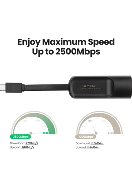C Tipi Için 2500M Harici Ağ Kartı USB 3.0 / To (Yurt Dışından)