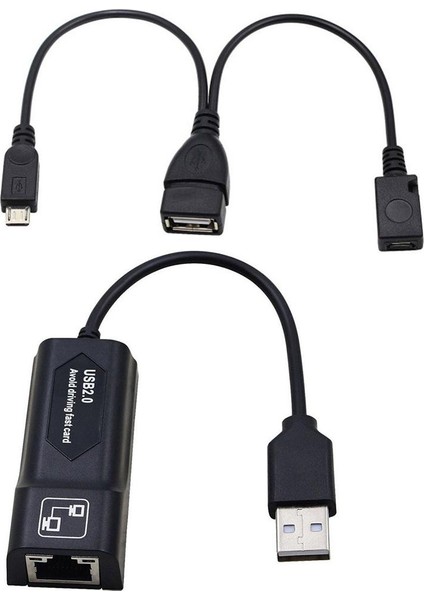 8P8C Adaptörü Ağ Dönüştürücü USB 2.0 ve Mikro USB Bağlantı Noktaları ile (Yurt Dışından)