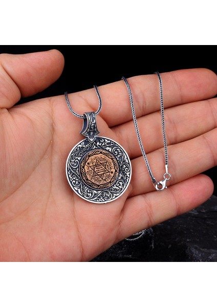 Kalem Işleme Motifli Mührü Süleyman Model Kolye fiyatları