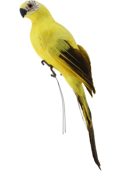 Macaw Papağan Yard Oyuncak Yapay Kuş Heykelcik Sarı (Yurt Dışından)