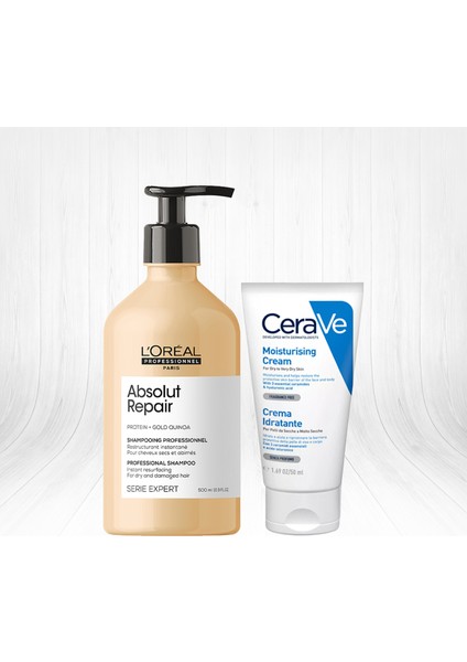 Loreal Professionnel L'oreal Absolut Repair Şampuan 500 ml + Cerave Nemlendirici Krem 50 ml