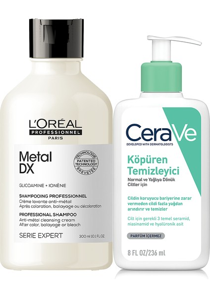 Loreal Professionnel L'oreal Metal Detox Şampuan 300 ml + Cerave Köpüren Temizleyici 236 ml