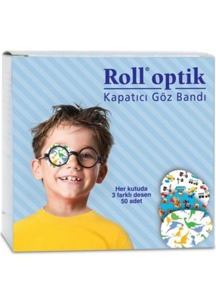 Kurtsan Medikal Roll Optik Kapatıcı Desenli Çoçuk Göz Bandı 50 Li