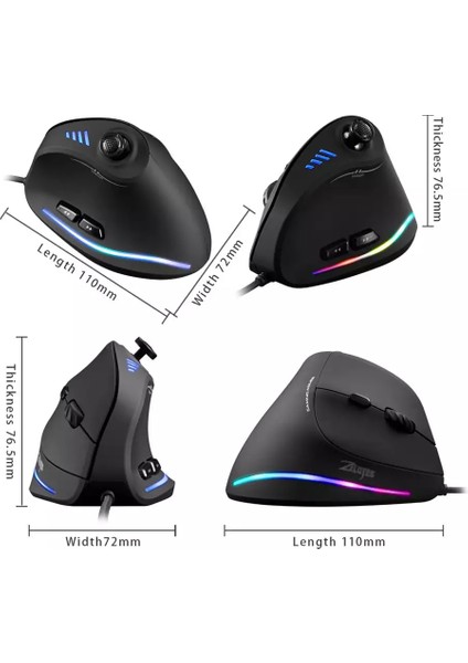 C-18 Oyuncu Dikey Ergonomik Mouse 10000DPI