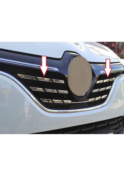 Megane 4 Uyumlu Ön Panjur Krom Makyajlı Kasa 5 Parça 2021 +