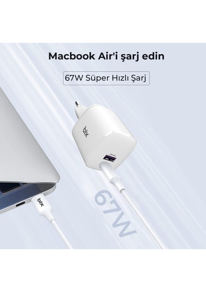 SV67 65W GaN USB-A SuperVooc 2.0 + 67W PD Type-C Çift Bağlantı Noktalı Yüksek Hızlı Şarj Cihazı, Oppo Find X2, Reno 6, 5, 4, Realme 8 Pro, GT Neo 2, Samsung Galaxy S24 ile Uyumlu