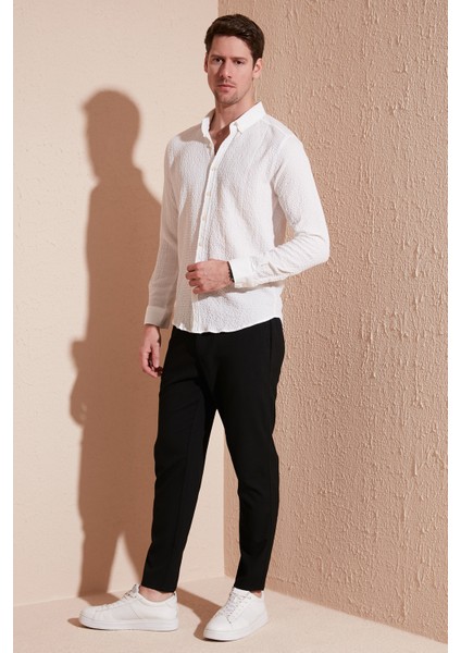 Pamuklu Çizgili Düğmeli Yaka Uzun Kollu Regular Fit Gömlek Erkek GÖMLEK CF23S112237 fiyatları