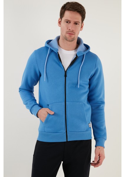 Slim Fit Kapüşonlu Fermuarlı Içi Tüylü Yumuşak Şardonlu Kışlık Sweat Erkek Sweat 5905340 modelleri