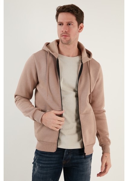 Slim Fit Kapüşonlu Fermuarlı Içi Tüylü Yumuşak Şardonlu Kışlık Sweat Erkek Sweat 5905340 fiyatları