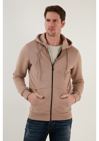 Slim Fit Kapüşonlu Fermuarlı Içi Tüylü Yumuşak Şardonlu Kışlık Sweat Erkek Sweat 5905340 indirimleri