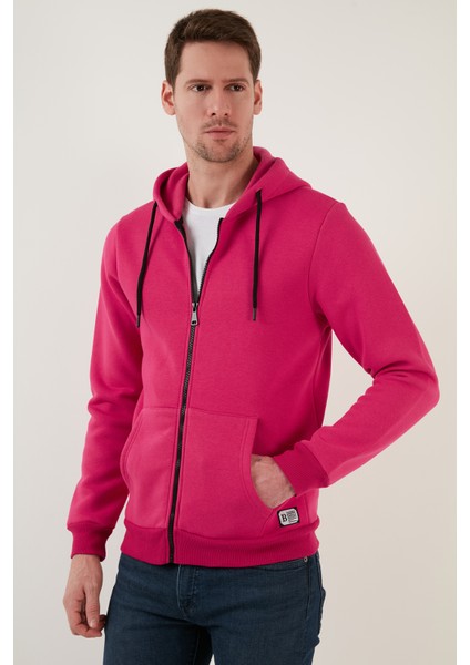 Slim Fit Kapüşonlu Fermuarlı Içi Tüylü Yumuşak Şardonlu Kışlık Sweat Erkek Sweat 5905340